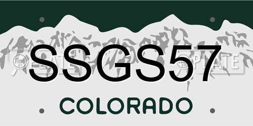 SSGS57 Colorado License Plate