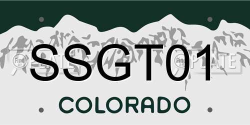 SSGT01 Colorado License Plate