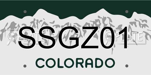 SSGZ01 Colorado License Plate