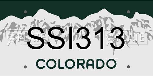 SSI313 Colorado License Plate
