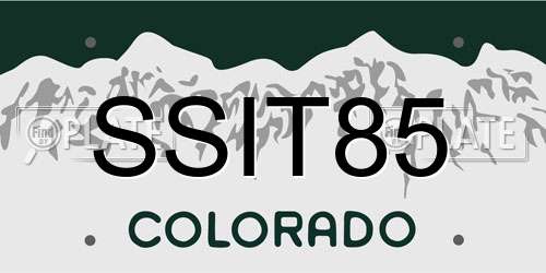 SSIT85 Colorado License Plate