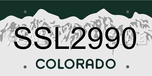 SSL2990 Colorado License Plate