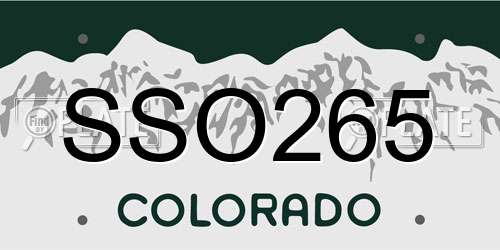 SSO265 Colorado License Plate