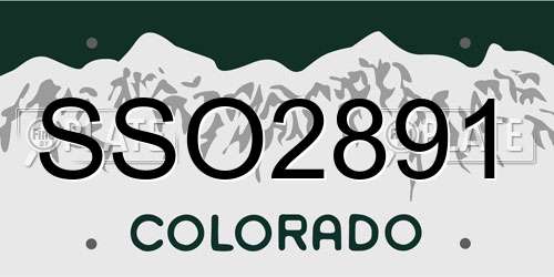 SSO2891 Colorado License Plate