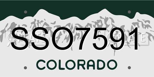 SSO7591 Colorado License Plate