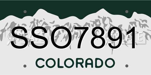 SSO7891 Colorado License Plate