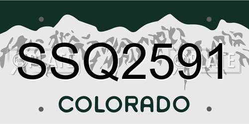 SSQ2591 Colorado License Plate