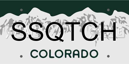 SSQTCH Colorado License Plate