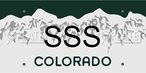 SSS Colorado License Plate