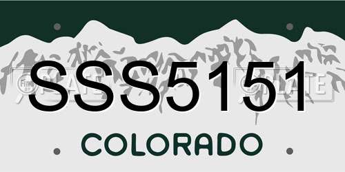SSS5151 Colorado License Plate