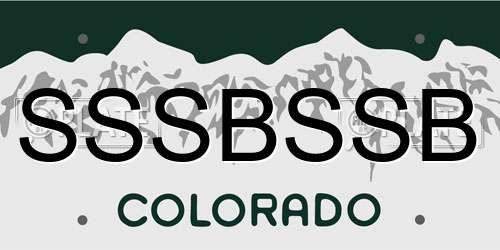 SSSBSSB Colorado License Plate
