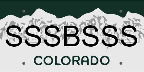 SSSBSSS Colorado License Plate