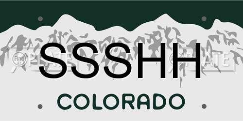SSSHH Colorado License Plate