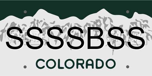 SSSSBSS Colorado License Plate