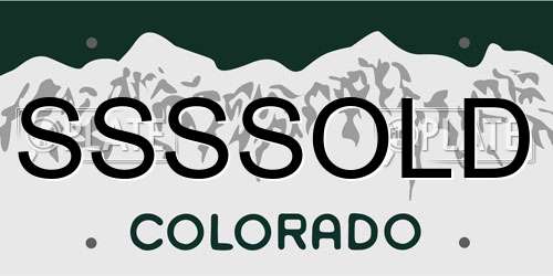 SSSSOLD Colorado License Plate
