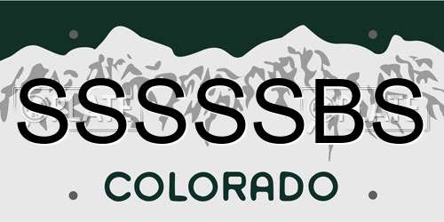 SSSSSBS Colorado License Plate