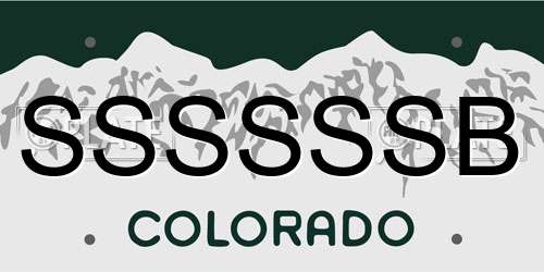 SSSSSSB Colorado License Plate