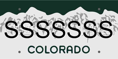 SSSSSSS Colorado License Plate