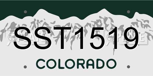 SST1519 Colorado License Plate