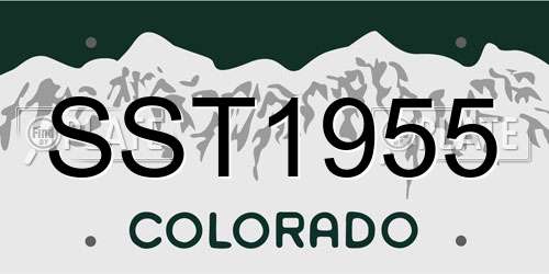 SST1955 Colorado License Plate