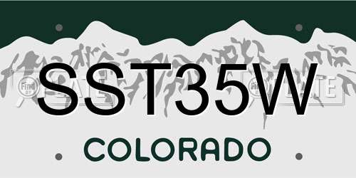 SST35W Colorado License Plate