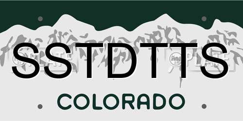 SSTDTTS Colorado License Plate