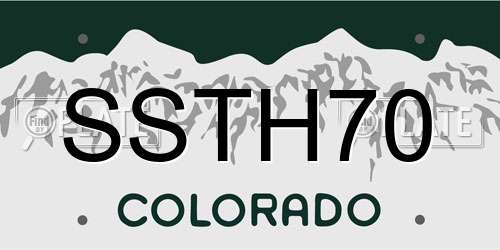 SSTH70 Colorado License Plate