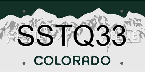 SSTQ33 Colorado License Plate