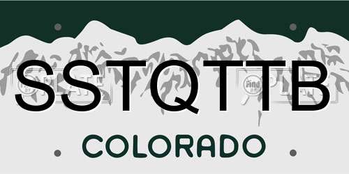 SSTQTTB Colorado License Plate