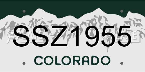 SSZ1955 Colorado License Plate