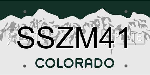 SSZM41 Colorado License Plate