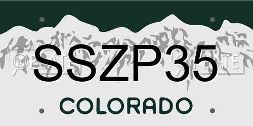 SSZP35 Colorado License Plate