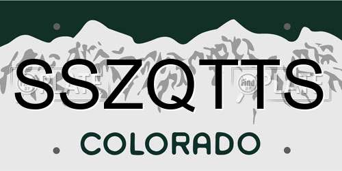 SSZQTTS Colorado License Plate