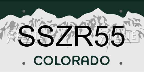 SSZR55 Colorado License Plate