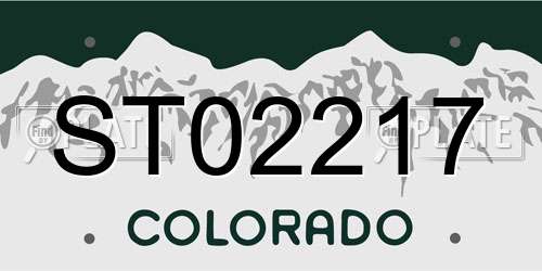 ST02217 Colorado License Plate