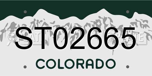 ST02665 Colorado License Plate