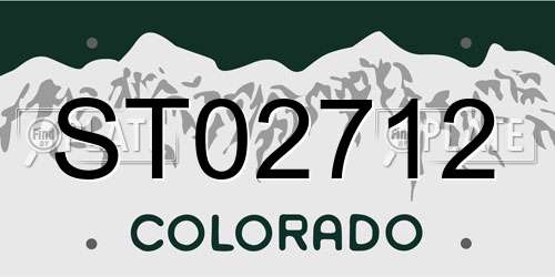 ST02712 Colorado License Plate