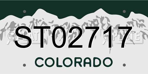 ST02717 Colorado License Plate