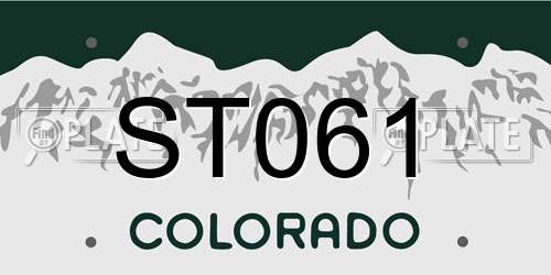 ST061 Colorado License Plate