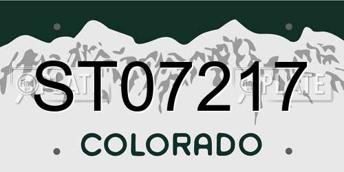 ST07217 Colorado License Plate
