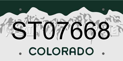 ST07668 Colorado License Plate