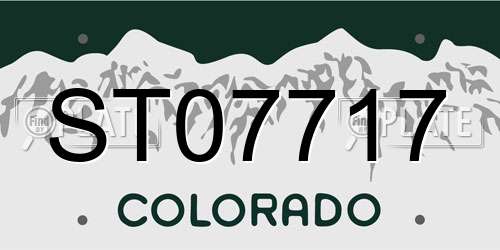 ST07717 Colorado License Plate