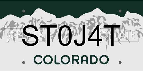 ST0J4T Colorado License Plate