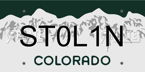 ST0L1N Colorado License Plate