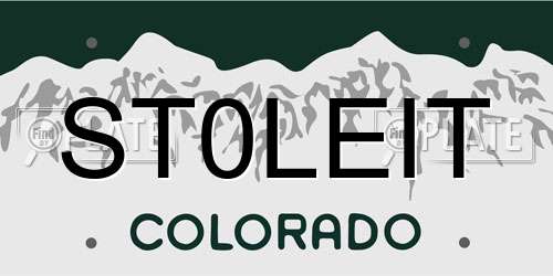 ST0LEIT Colorado License Plate