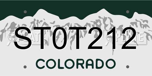 ST0T212 Colorado License Plate