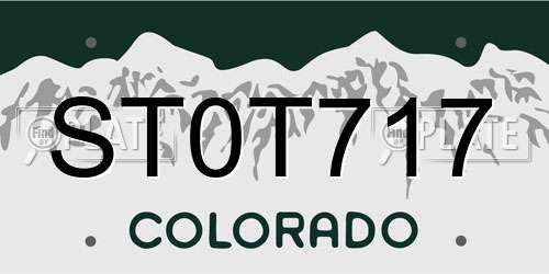 ST0T717 Colorado License Plate