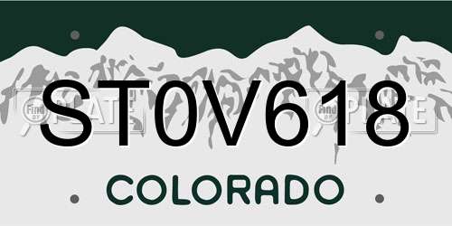 ST0V618 Colorado License Plate