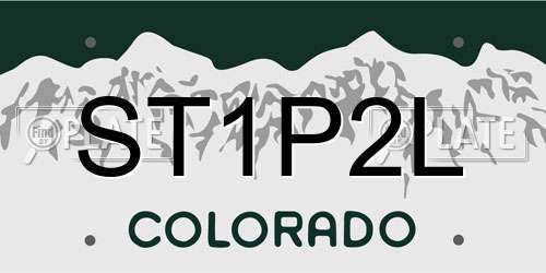 ST1P2L Colorado License Plate