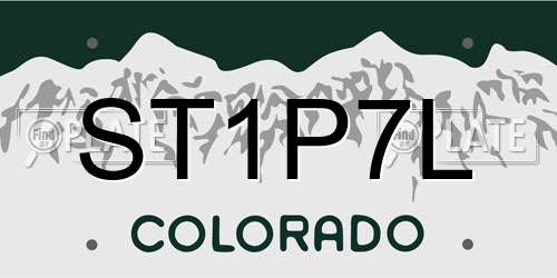 ST1P7L Colorado License Plate